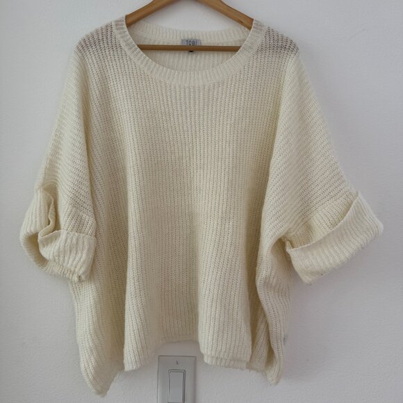 Cream TOBI Oversized Knit Sweater – Chunky Cozy Neutral, Everyday Layer, Size M - Picture 2 of 6